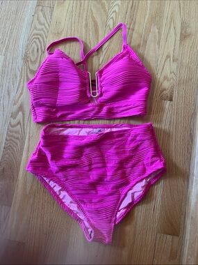Textured Two Piece Swimsuit